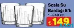 PAŞABAHÇE SCALA SU BARDAĞI 6'LI 240 CC